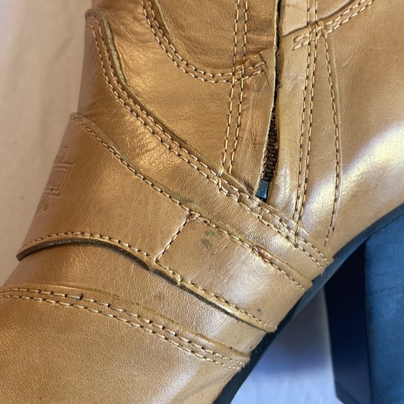 Tan Leather Harley-Davidson Heeled Boots NWT Size 6 - Picture 5 of 13
